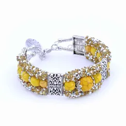 Turkos Beaded Wire Loop Light Diamond Bracelet Retro Fashion Woman Accsori