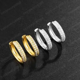 Men Women Fashion Earrings Gold Plated Sparkling CZ Hoops Earrings for Men Women Nice Gift FOR Friend