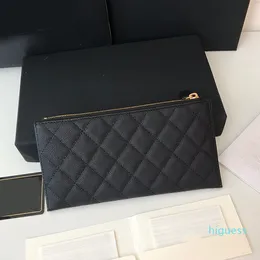 デザイナー - ファッションスタイルの女性の財布インテリアスロットポケット純正レザープレーン柔らかくて快適な気持ちシンプルで簡単な黒い財布