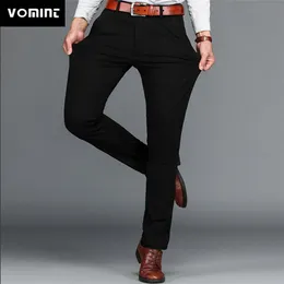Womenta Marka Mężczyzna Pant Classic Casual Business Stretch Spodnie Regularne Proste Czarny Blue Khaki 4 Kolory Plus Rozmiar 44 210715