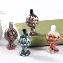 Cool Smoking Colorful Pyrex Thick Glass Handmade Ball Worked Bubble Carb Cap Hat Nails Dabber Bongs Oil Rigs Hookah Smoking Cover Tool DHL Free