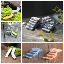 11 Stilleri Reçine Taş Merdiven Peri Bahçe Peyzaj Figürinler Minyatürleri / Teraryum Dollhouse Malzeme DIY Süsler Aksesuarları C0220