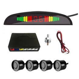 Smart Car LED عرض أدوات نظام الكاشف الخلفية عكس السيارات وقوف السيارات رادار رصد الاستشعار مع 4 أدوات مجسات