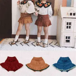 Misha e sopro bebê menina estilo vintage malha saia shorts pouco roupa roupas de inverno saias kniting shaydler 210619