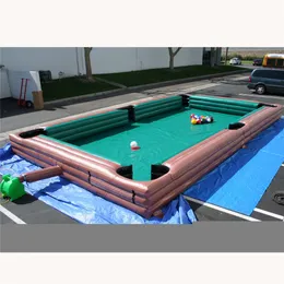 Customized oxford/pvc Outdoor games Inflatable Snooker Football field Billard Soccer pool table billiard game with 10 balls on sale