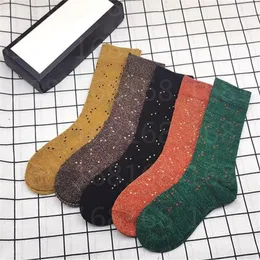 2021 Men's Socks Embroidery Cotton wool streetwear g Sock For Mens and women design sports hosiery 5 Color Mixed loading 5pcs one box ezgzh