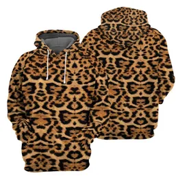 Mäns Hoodies Sweatshirts Skin Leopard Hoodie Casual Cosplay Animal Spring Unisex Harajuku Zip Hooded Pullover 2021 Rolig Kvinnors Sweatshi