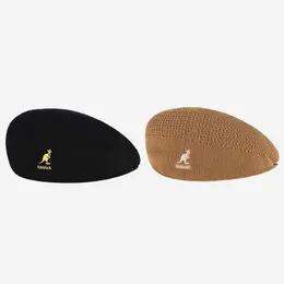 Berets Summer Kangol Kangaroo Flat Top Fisherman Hat Visor Hap Hat Fashion dzika bawełniana tkanina Mężczyźni i kobiety płaska czapka z topu Q0703