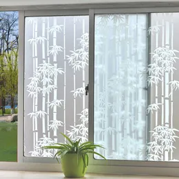 Fensteraufkleber, mattierte Folie, Sichtschutzkleber für Glas, mit Kleber, weißer Bambus, Badezimmer, Schlafzimmer