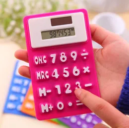 Mini calculadora Calculador de silicona plegable Energía solar CandyColor Creative Magnetic Tarjeta de estudiante de calculadora Escuela Oficina de uso de la oficina