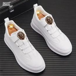 Küçük orta ayakkabılar beyaz gündelik botlara yardımcı olur Sıcak yüksek üst tahta kalın tabanlar Erkek spor ayakkabısı zapatos hombre A01 221 58195