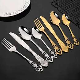 24st Barock Style Royal Patesware Bestick Set Gold Luxury Dinnerware Stainless Steel Kniv Gaffel Sked Torra Diskmaskin