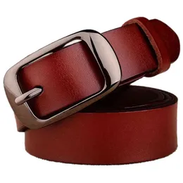 Women's fashion brand strap genuine leather women belt alloy pin buckles vintage belts for womens jeans high quality wide 2.8cm G220301