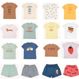 EnkeliBB New Toddler Boy Girl Fashion Brand T Shirts Baby Cotton O Neck Tops For Summer Strawberry Orange Print Child Tees 210306