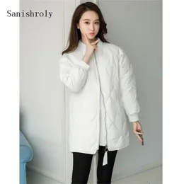 Sanishroly Autumn Women Winter Coat Casual Loose Warm Light White Duck Down Jacket Parka Female Long Outwears S994 211013