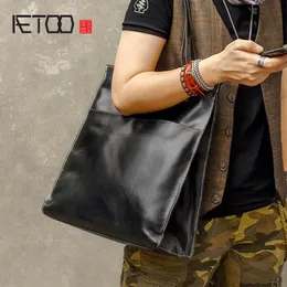 HBP AETOO Men's Generic Cowhide Handbags, Vintage Trend Handmade Shoulder Bags