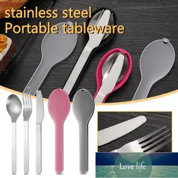 25 #3 pz/set Posate Da Viaggio Scatola di Posate Portatile Coltello In Acciaio Inox Forchetta Cucchiaio Set di Stoviglie Da Cucina Vip DropShip