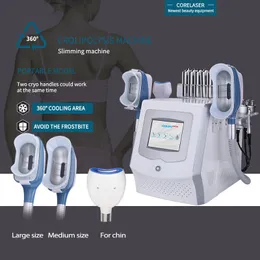 3 Kryo-Köpfe, Kryolipolyse-Schlankheitsmaschine mit Doppelkinn, kühler Griff, Fettgefrieren, 40 kHz, Kavitation, RF, 8 Lipolaser-Pads, Körperformungsausrüstung