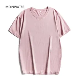 MOINWATER Women Solid T shirts Colors 100% Cotton Casual T-shirts Lady Base Tees Female Streetwear Tops MT20075 210623