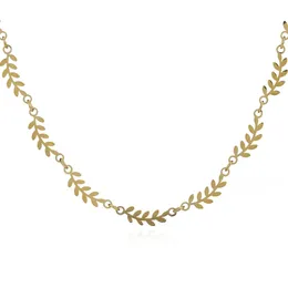 Moda Ze Stali Nierdzewnej Liście Łańcuch Naszyjnik Dla Kobiet Urok 14 K Metal Choker Collar Oświadczenie Naszyjnik Bijoux Collier Femme