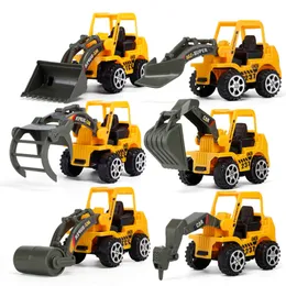 6 stilar / set Mini Car Construction Engineering Vehicle Toy Diecast Excavator Mixer Model Boys Leksaker