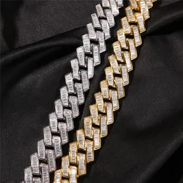 Catene da uomo Hip Hop da 20 mm da 16-22 pollici Catene in oro argento Colori Bling Buguette CZ Catena cubana Collane Chian ghiacciate