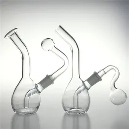 6 Zoll 14 mm weibliche Glas-Ei-Wasserbong mit Shisha, 2 Stück große Schüssel männlicher Ölbrenner, dicke Pyrex-klare Mini-Rauchpfeifen