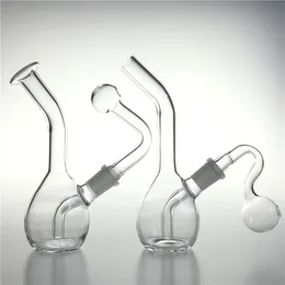 6 polegada 14mm fêmea ovo de vidro de água bong com narguilé 2 pcs grande bacia masculina queimador de óleo de espessura pirex clear mini fumar tubos