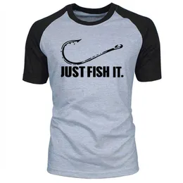 Love Fishing Tshirt Moda Mężczyźni Ryba It Funny Wędkarz Hak Baittackle Preshrunk Bawełna Raglan Krótki Rękaw T Shirt 210629