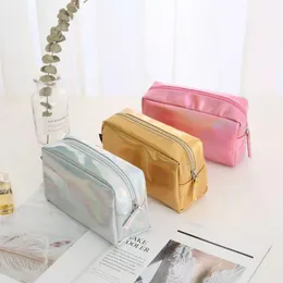 Top quality PVC Wholesale cosmetic bag Luxury Designer women big travel organizer tote shoulder bags for storage wash make up purse double zipper case Cosmetic Bag