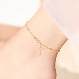 Chuhan 18k Gold Anklet Real Au750 Amarelo Ouro Fine Jóias Marca Genuíno Dourado para Mulheres Luxo Presente Ankle Jóias