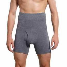 Underpants Cotton Mens Boxers Underwear High Waist Fitness Slimming Pants Body Shaper Crotch-Open Boxer Shorts Homme Panties Men's Lingerie