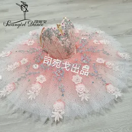 Ny Rosa Gradient Ballett Tutu Vuxen Klassisk Blomma Fairy Doll Konkurrens Performance Stage Dräkter Platter Tutu BT4002