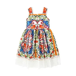 Nowe Dresses Girls Party Sukienki Europejski Styl Robe Fivenette Wedding Birthday Dzieci Sukienki Dla Dziewczyn Summer Princess Girl Dresses Q0716