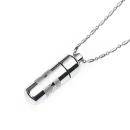 Pendant Necklaces Charm Stainless Steel Buddhism Six Words Rotatable Necklace Women Men OM Mantra Prayer Wheel Bottle Urn