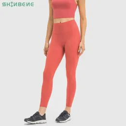 Shinbene Classic 3.0 Buttery-Soft Bare Workout Gym Yoga Byxor Kvinnor Squat Proof High Waist Fitness Tights Sport Leggings 25 "210929