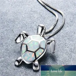 Cute Turtle Kształt Biały Ogień Opal Wisiorek Naszyjnik Dla Kobiet Biżuteria Party Wedding Christmas Prezenty Kobiet Oświadczenie Prezent Biżuteria Cena Fabryczna Ekspert Projekt