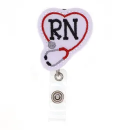 Anpassad medicinsk nyckelring filt Stetoskop OT NP RN LPN ICU BSN Doctor Rt Ma PCT Drivning Badge Rece for Nurse Accessories291K