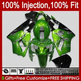 OEM-Spritzguss-Karosserie für KAWASAKI NINJA ZX1200 C ZX1200C ZX 12 R 1200 CC 2000 2001 Karosserie 2Nr. 96 ZX 1200 12R 1200CC ZX-12R 00-01 ZX12R 00 01 Verkleidungsset glänzend grün