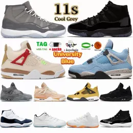 2023 OG Jumpman 4 Mens 11 Cool Grey Basketball Shoes 11s Space Jam 25th Bred Man S Sports Sneakers 4 4S Tech White University Blue Lightning Black Cat Women