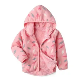 赤ちゃん秋の服長袖漫画フリースのジャケット2T-6T子供冬の暖かいトップの男の子の女の子のセーター服210529