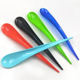 Creative Disposable Plastic Long handle Arc Scoop Water Drop Ice Cream Spoons Big Fruit Tea Spoon