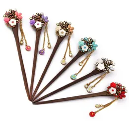 Epecket DHL Women's step-shaking tassel chicken wing wooden hairpin hot sale DAFZ017 Hair Jewelry Hairpins