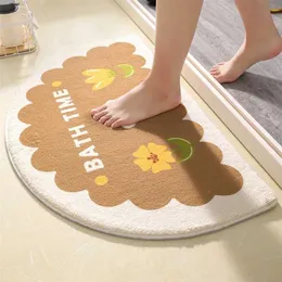 Floral Welcome Entrance Doormats Carpets Kawaii Rug For Home Bath Living Room Floor Stair Kitchen Hallway Non-Slip Rainbow Gamer 211217