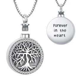 Ashes Pendant Tree of Life Urns Halsband Kremeringsmycken för mänsklig pappa Mamma bror syster farfar Keepsake