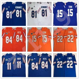 Florida American Football College Gators Football Ed Wear Jersey 11 Kyle Trask 84 Pitts 15 Tim Tebow 22 Emmitt Smith-E.Smith 81 Aaron