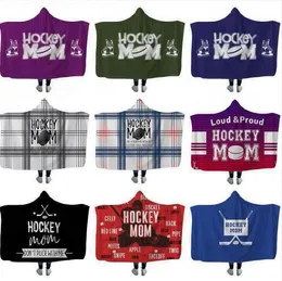 Hockey Hooded Blankets Plush Sherpa Blanket Xmas 3D Printed Cape Cloak Fleece Soft Winter Swaddling Bedding Quilt Nap Wraps Sea Way