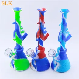 Hurtownia szklana palnik oleju AK47 BONGS RURE WODY HOAKAH TOTOBACCO Dym Filtr Kolektor Silikonowa bąbelek palenie Rura Glassbowl Akcesoria 420