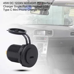 45W DC 12/24V AOC4045 PD INTERFACE充電器シングルポート防水USBタイプC MINI PHONE CHARGER for CAR