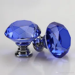 Maniglie di design a forma di diamante all'ingrosso da 30 mm Maniglie in vetro cristallo Maniglie per armadi Manopole per cassetti Maniglie per mobili da cucina XDH0920 T03